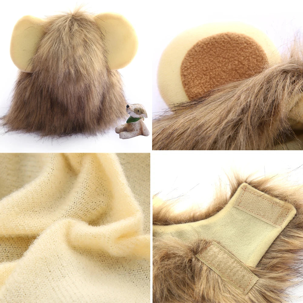 Lion Wig Pet Halloween Funny Costume