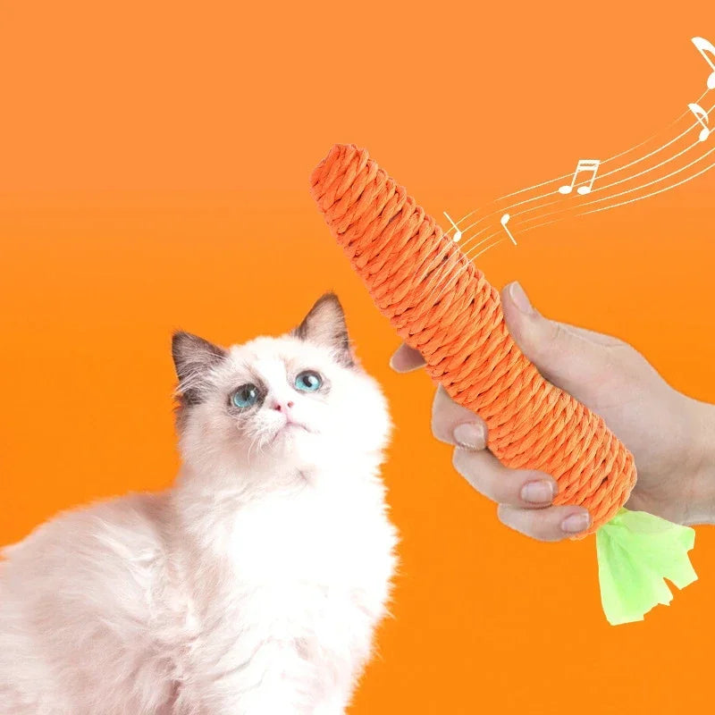 Carrot Rope Chew Toys Built-in Bell