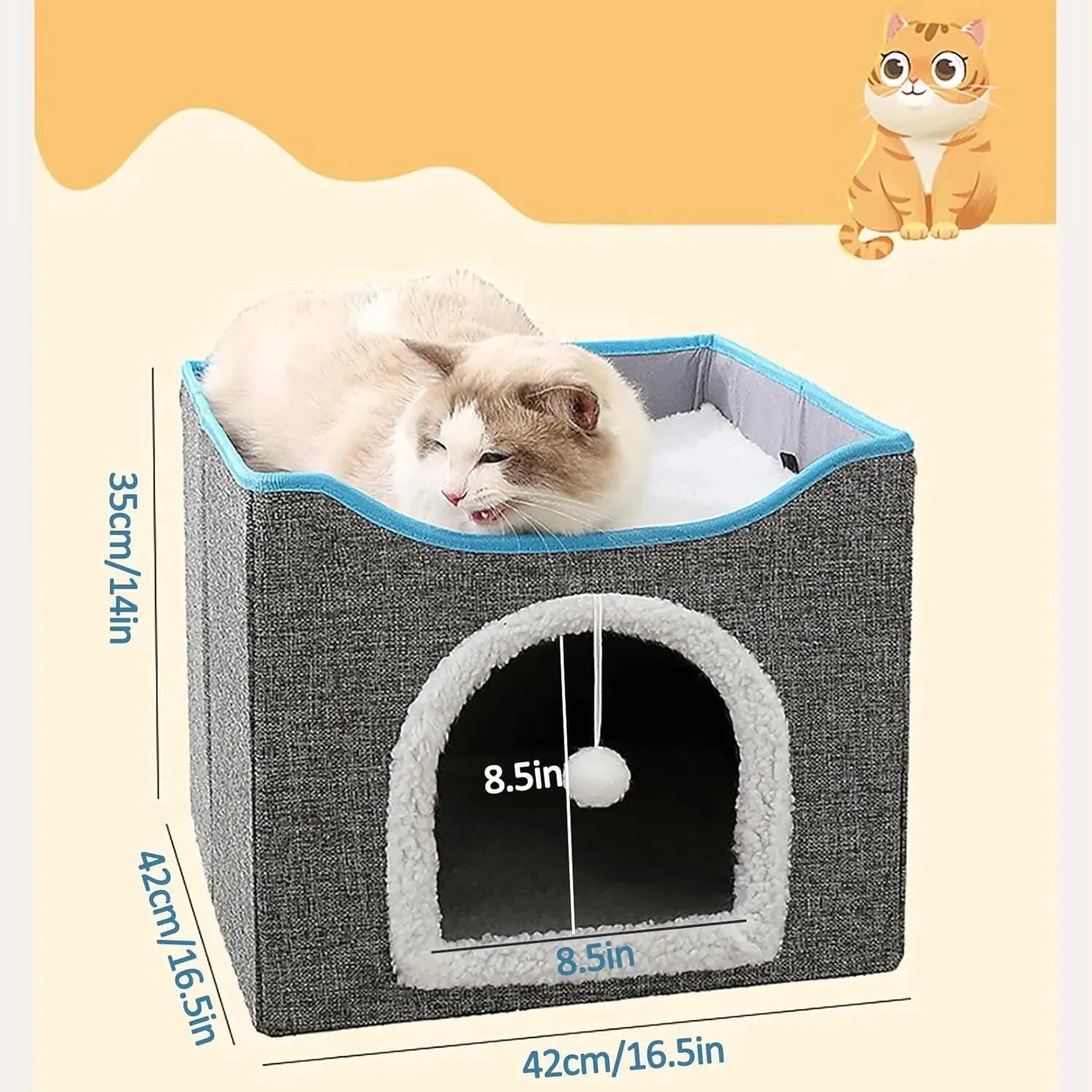 Double Layered Foldable Cat Beds