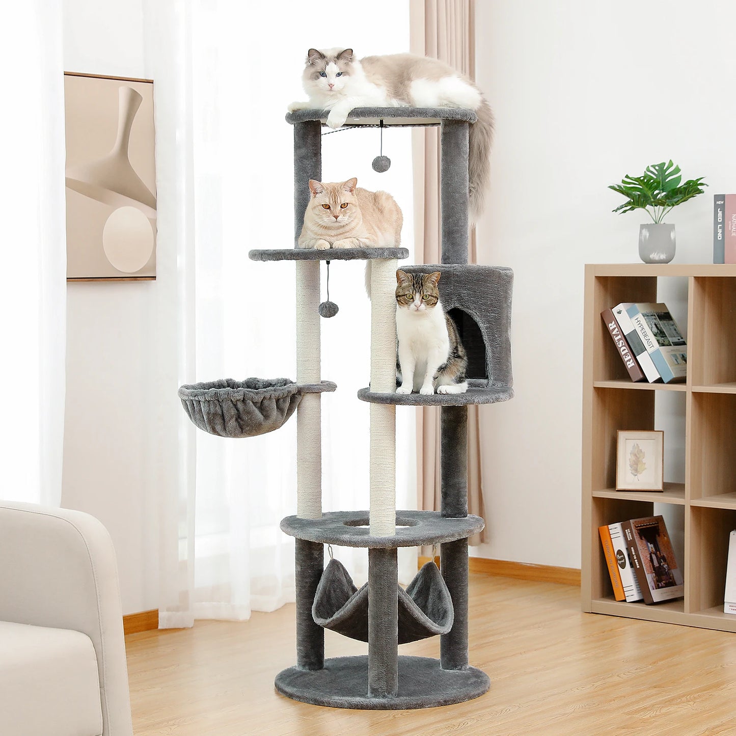 Multi-Level Cat Tree with Scratching Posts