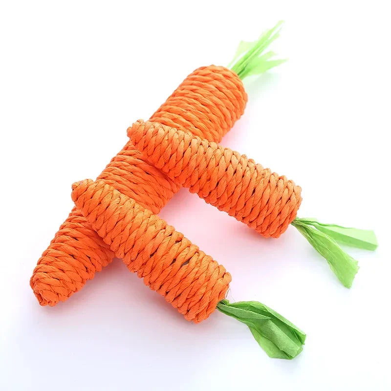 Carrot Rope Chew Toys Built-in Bell