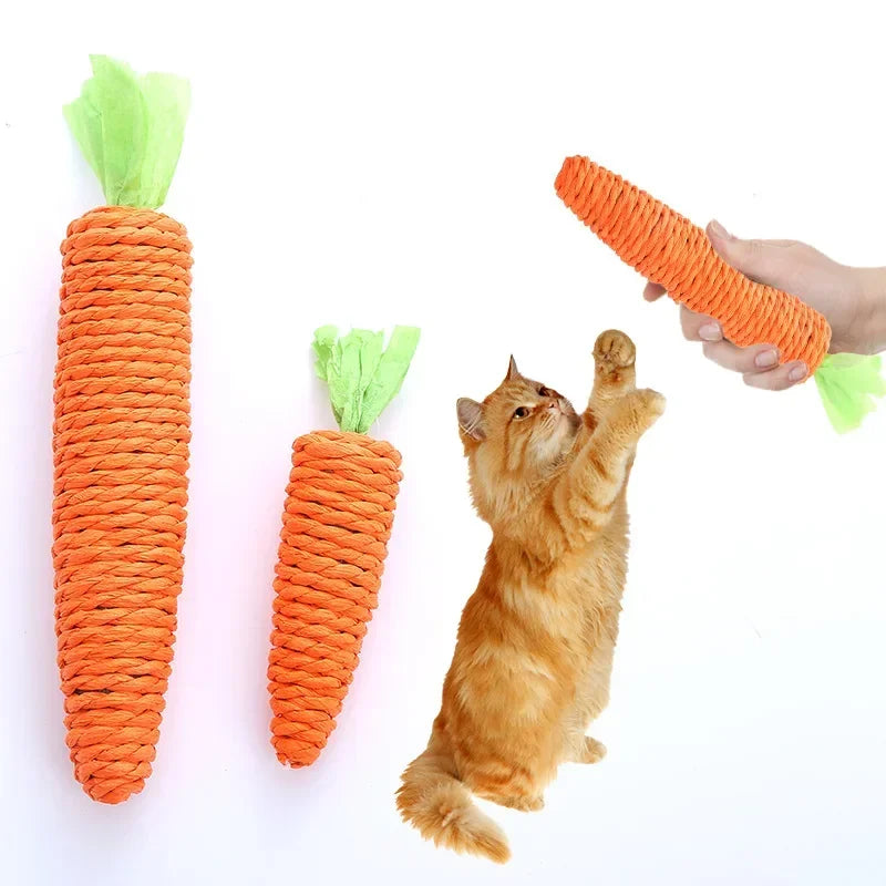 Carrot Rope Chew Toys Built-in Bell