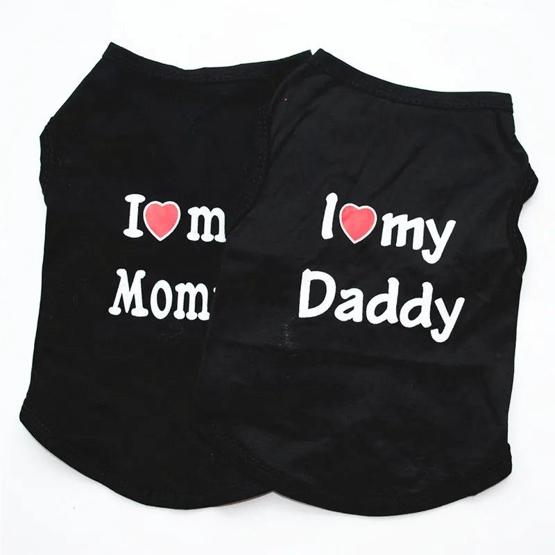 I Love Mommy & Daddy Cotton Pet Vest T-shirt