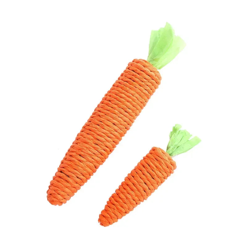 Carrot Rope Chew Toys Built-in Bell