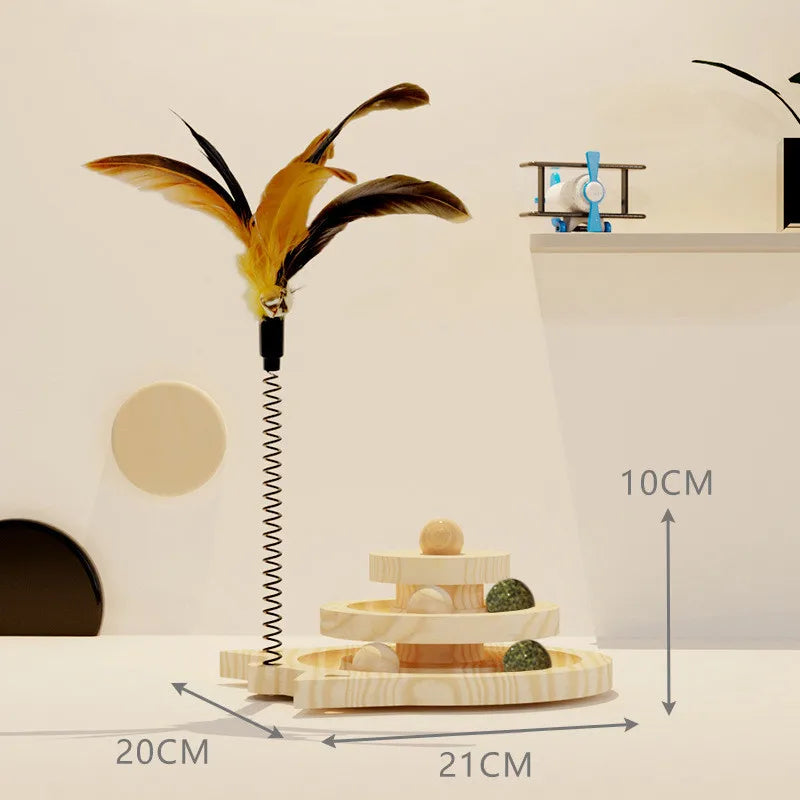 Wooden Levels Tower Tracks Disc with Balls